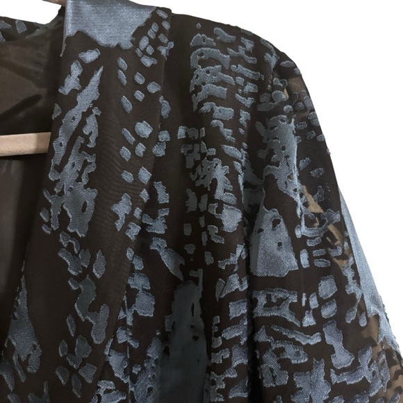 Alex Evenings Blue Black Burnout Wrap Top XL - Picture 4 of 8